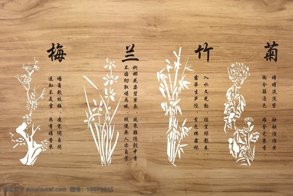 梅兰竹菊 梅 兰 竹 菊 底纹边框 背景底纹