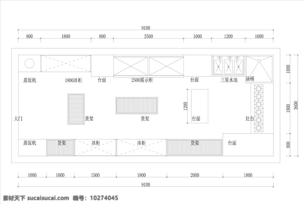 cad 厨房 平面图 cad餐厅 酒店后厨 dwg 厨房平面图 平面布置图 cad图 环境设计 室内设计