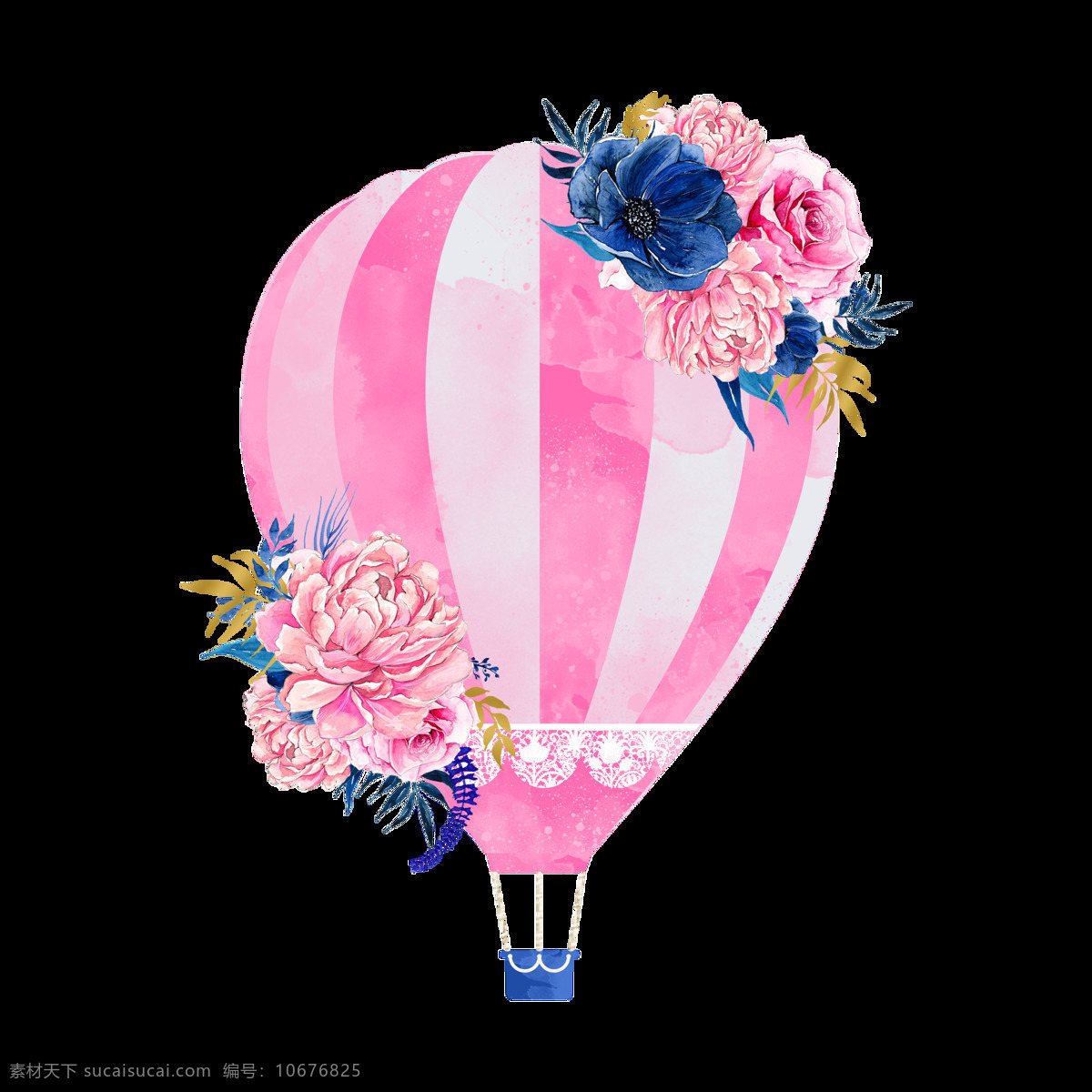 甜蜜 粉色 热气球 卡通 透明 水彩 免扣 手绘 透明素材 装饰 设计素材 淘宝素材 海报设计装饰 装饰图案