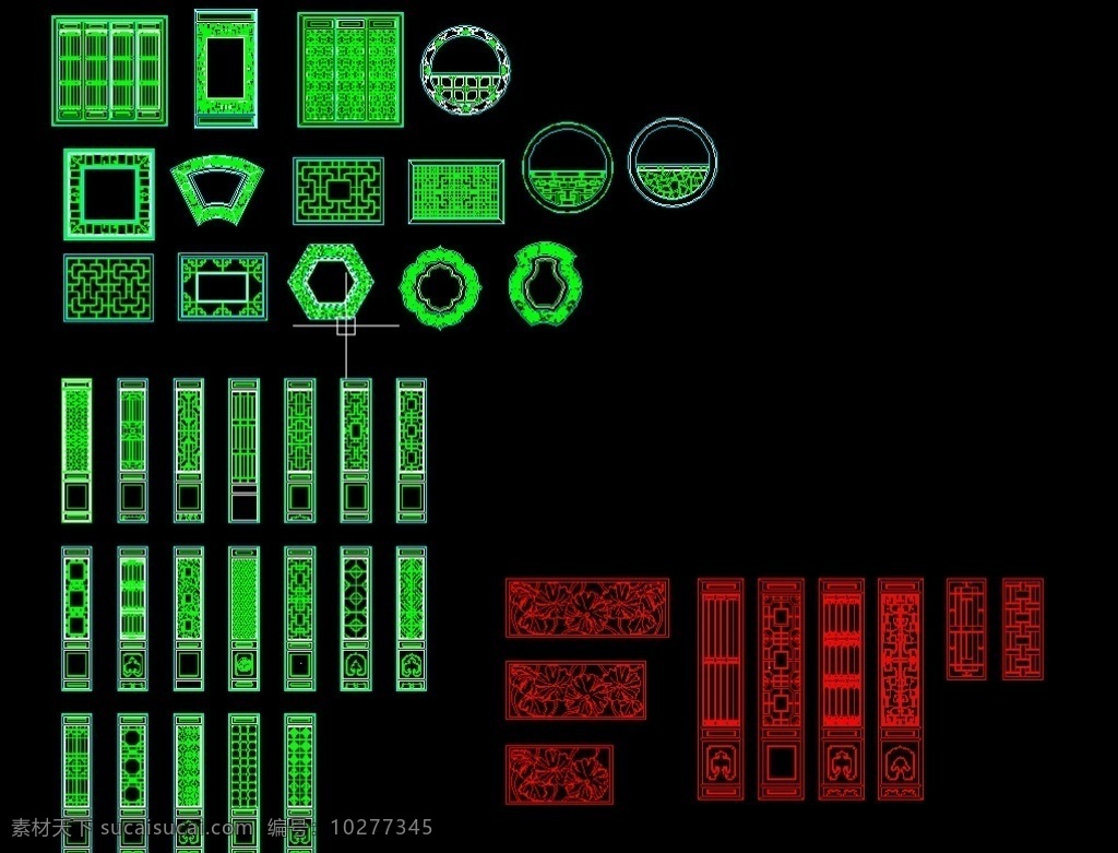 古建筑门窗 古建筑 门 窗 cad 绿化cad 环境设计 施工图纸 dwg
