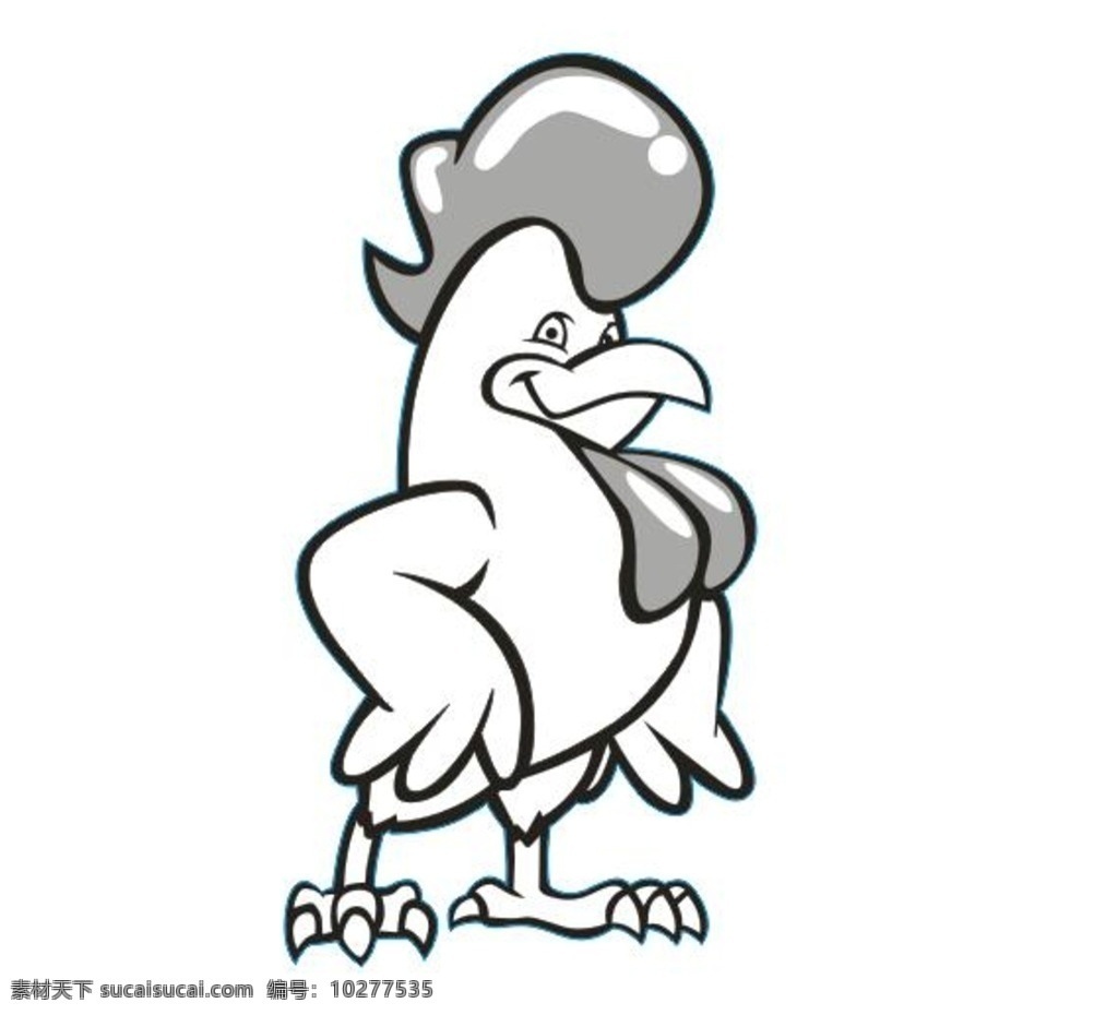 卡通 单色 黑 大 公鸡 矢量图 卡通动漫 卡通动物 鸡鸣 争气鸡 拟人 卡通动物人物 动漫动画