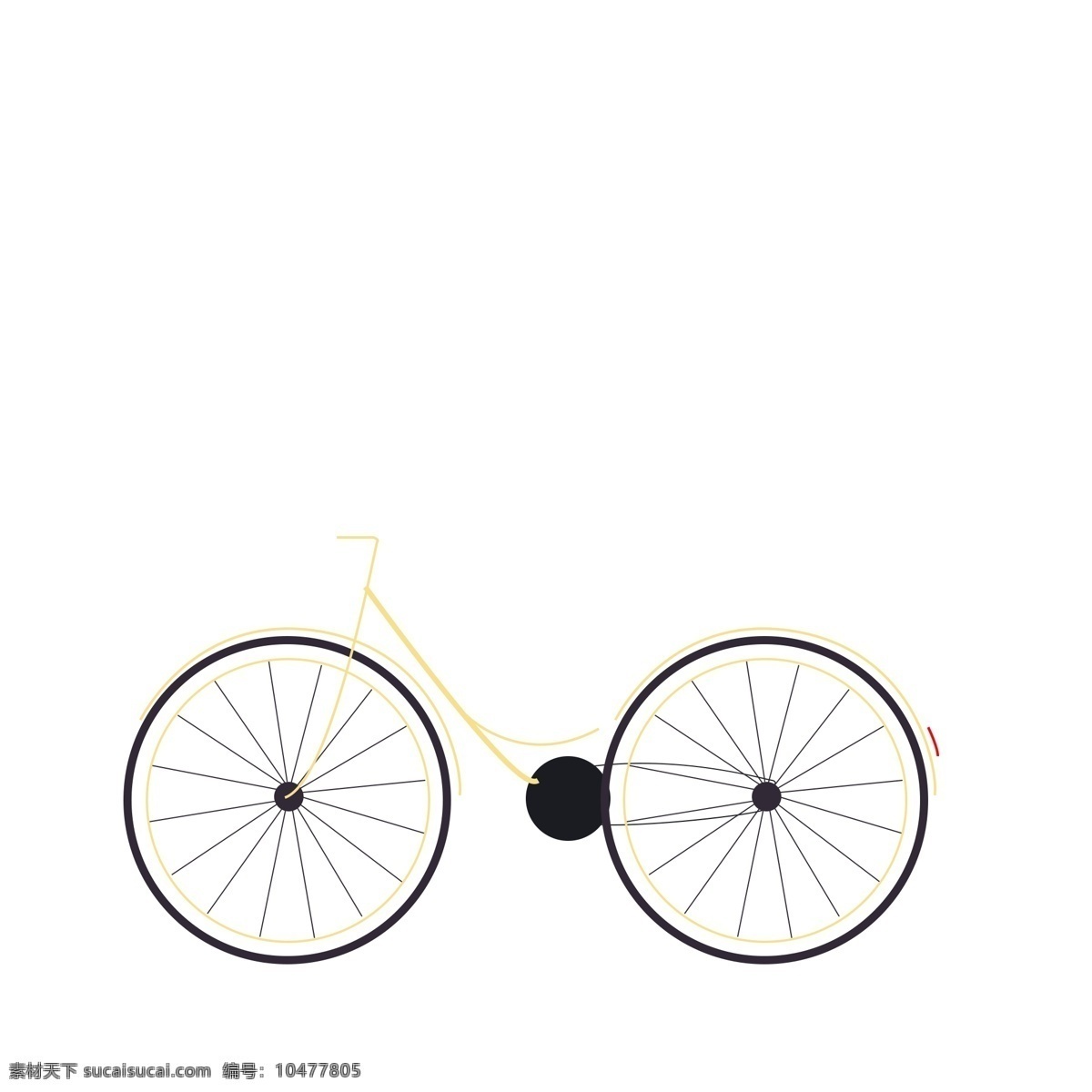 自行车 卡通 简约自行车 黄色自行车 手绘自行车 卡通自行车 单车 黄色单车 手绘可爱单车