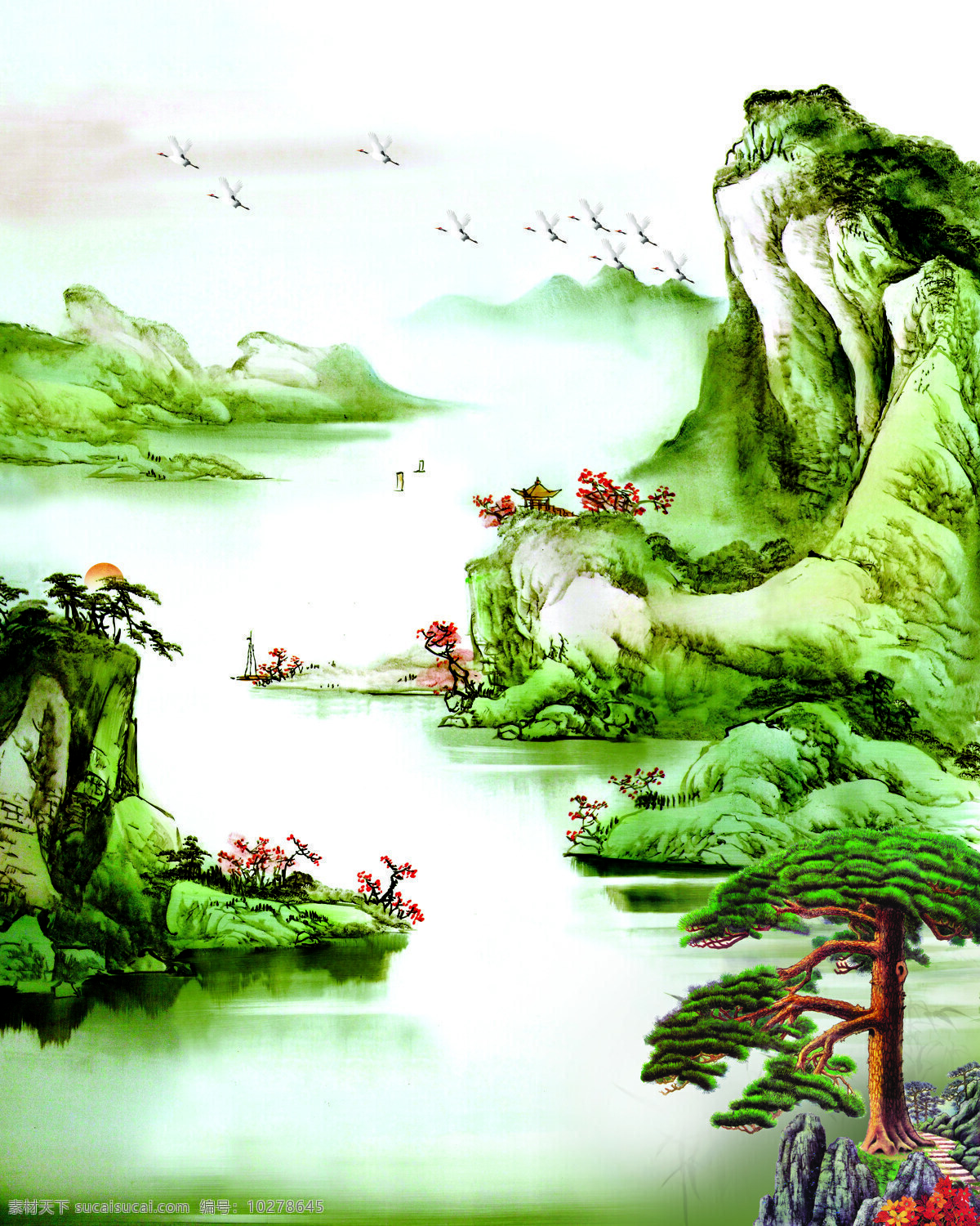 山水风景 写意 国画 水墨画 名画 写意画 山水画 风景国画 中国画 绘画艺术 装饰画 挂画 书画文字 文化艺术