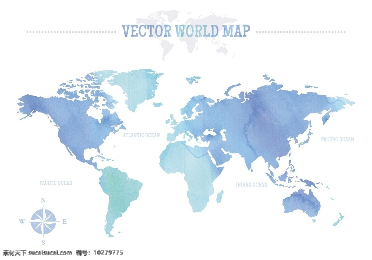 水彩 清新 地图 地图素材 水彩地图 矢量素材