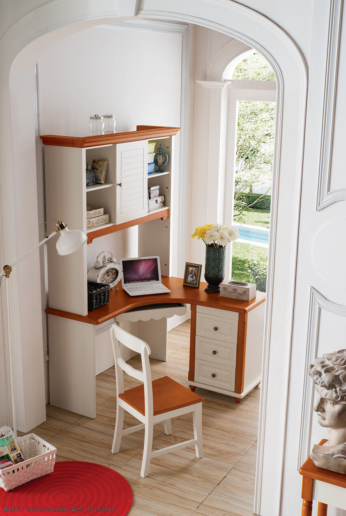 现代 简约 风格 书房 3d 渲染 效果图 室内设计 书桌 书柜 椅子
