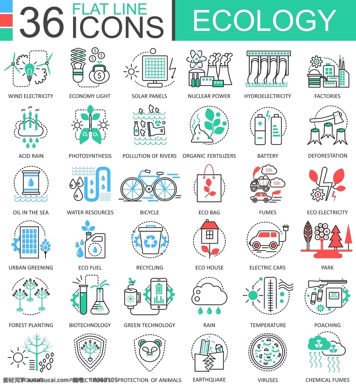 生态环保图标 生态图标 环保图标 低碳绿色 节约能源 循环利用 自行车 环保纸袋 树木 icons 矢量图片 标志图标 其他图标