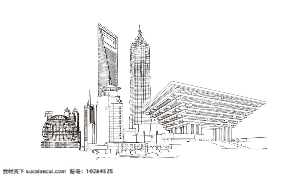 矢量城市 建筑 线稿 标志性建筑 北京建筑 卡通设计