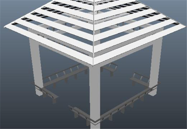 条形 木板 亭 游戏 模型 亭游戏模块 木条游戏装饰 亭子网游素材 3d模型素材 游戏cg模型