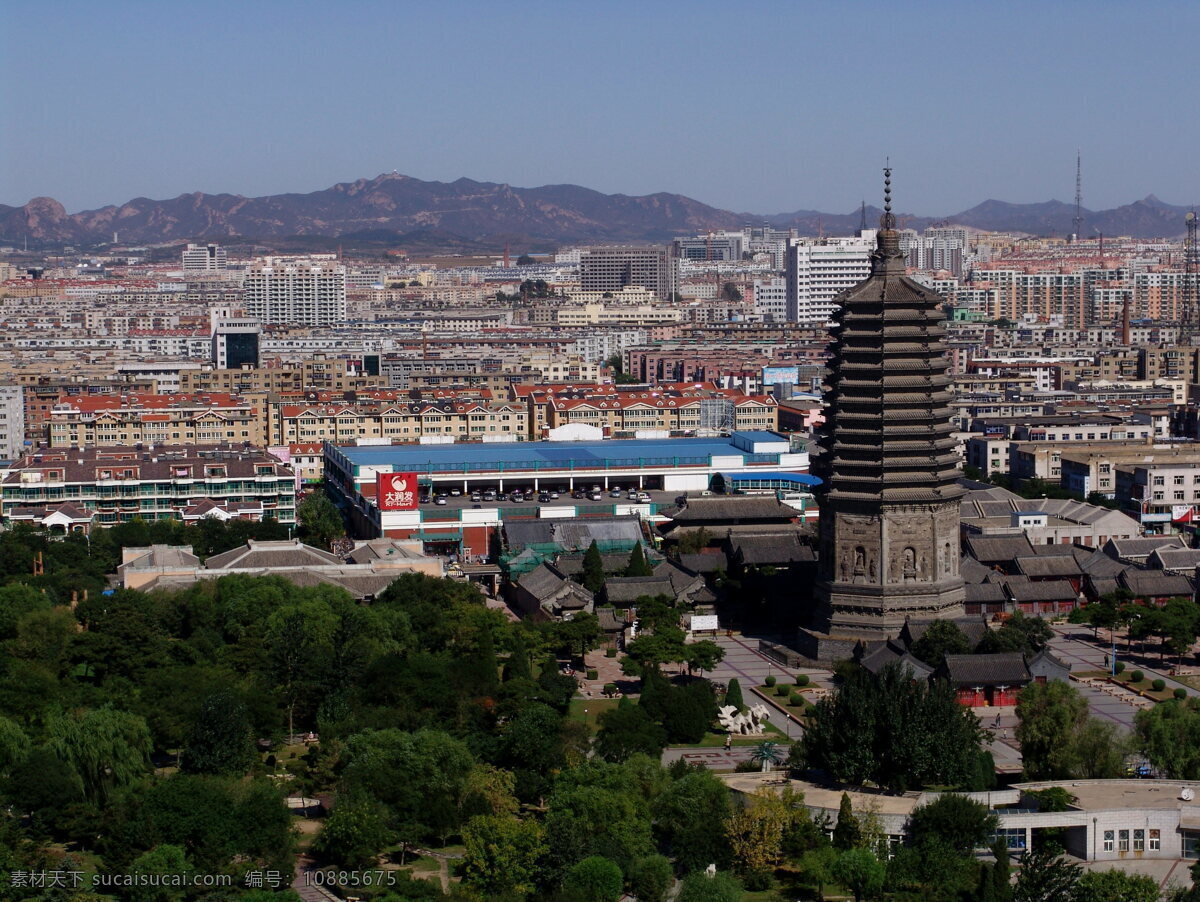 锦州市 博物馆 俯视图 锦州市博物馆 古塔 锦州市风景 宽 屏 背景 集锦 自然景观 建筑景观