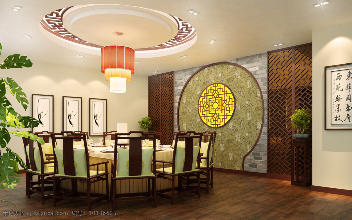 酒店包间 复古 中国风 暖色调 酒店 典雅 室内设计 环境设计