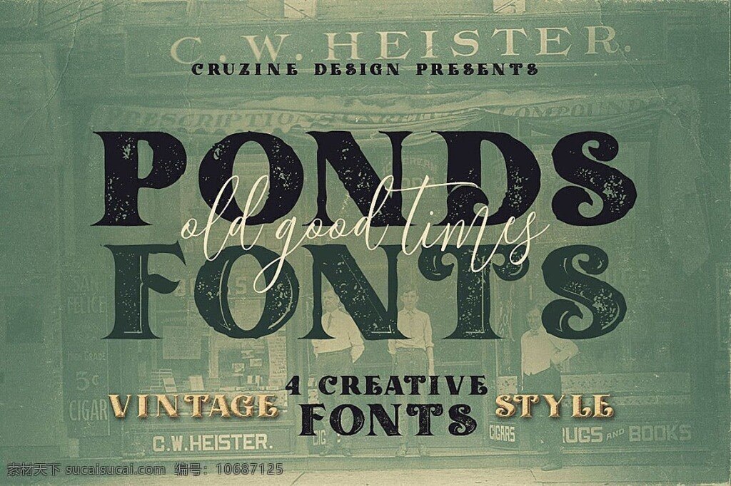 怀旧 pondstypeface 印刷 字体 ttf 斑驳 创意字体 欧式 印刷字体 英文字体 字体库 字体设计