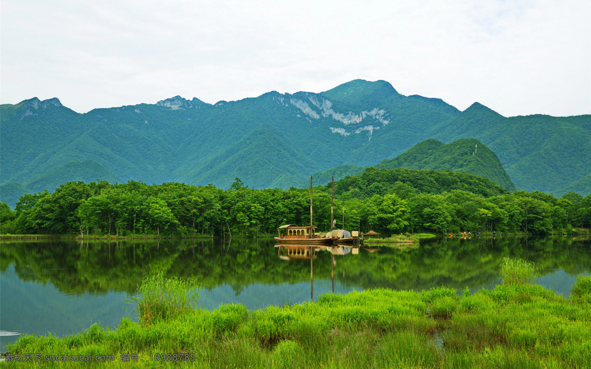 美丽 青山绿水 景色 青山 绿水 湖水 森林 大树 自然景观 自然风景