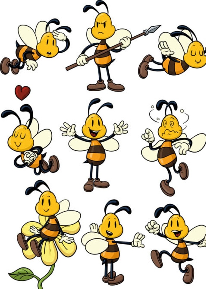 卡通蜜蜂 卡通 可爱小蜜蜂 卡通小蜜蜂 蜜蜂 动漫动画 动漫人物