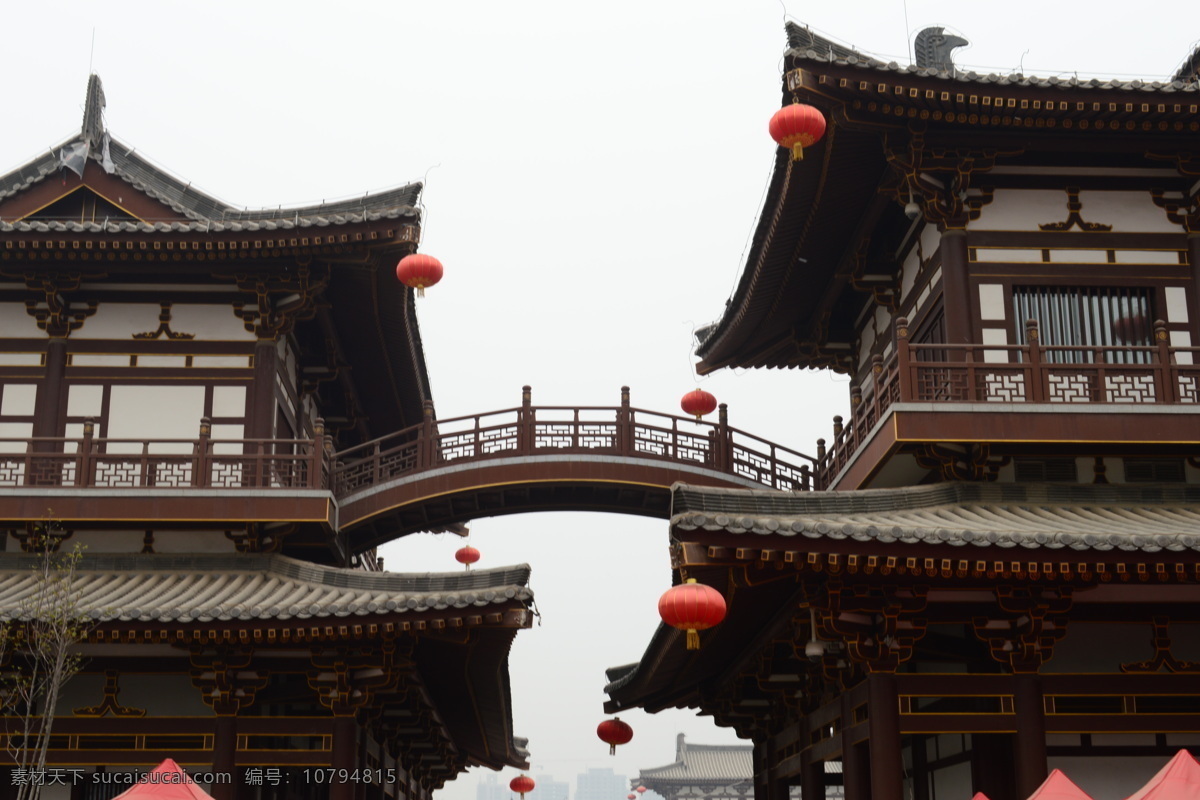 灯笼 古典建筑 国内旅游 建筑 旅游摄影 桥 情人节素材 鹊桥 连桥 宫阙 楼阁 亭台楼阁 青龙寺 节日素材 情人节七夕