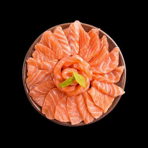 精致 鲜美 三文鱼 料理 美食 产品 实物 产品实物 日本美食 日式料理 圆形盘子