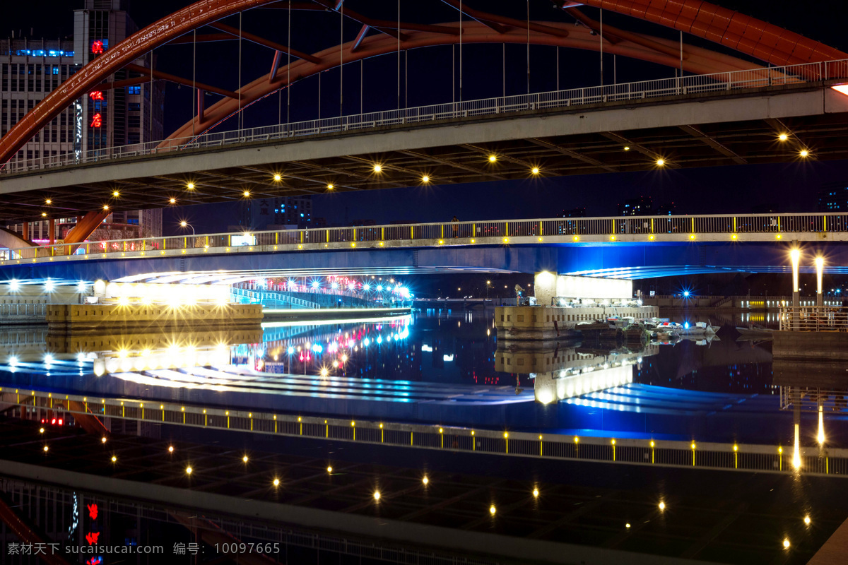 天津 海河 夜景 灯光 倒影 旅游摄影 国内旅游