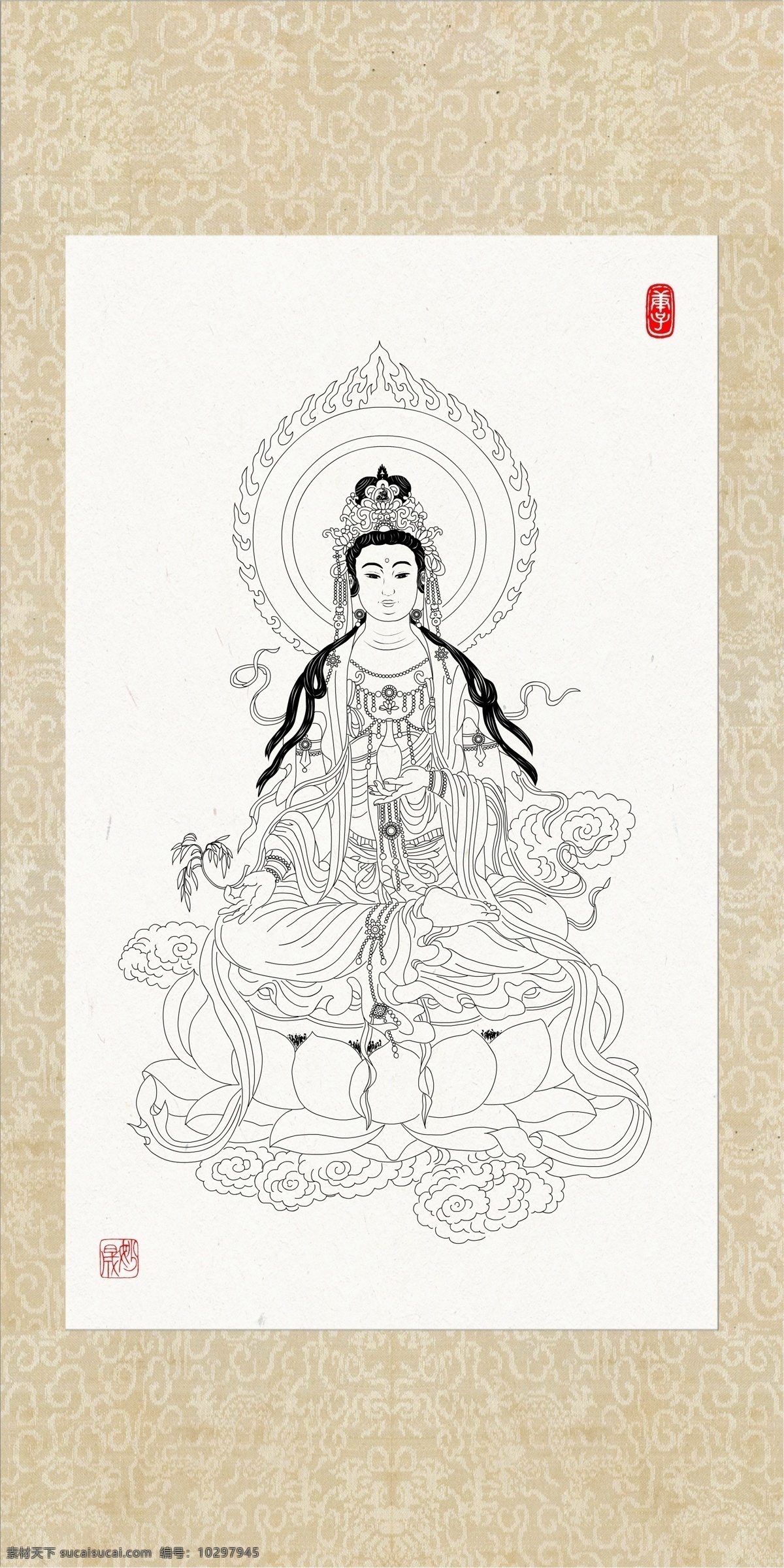 观音画像 观音 观世音 菩萨 观音像 观音图片 佛像 观世音画像 程宗元 白描观音 电脑手绘 高清图片 宗教 电子版观音 观音三十三相 三十三观音 线描观音 文化艺术 宗教信仰