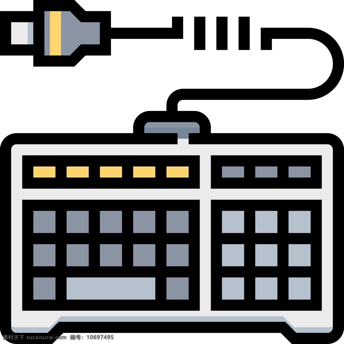 键盘 卡通 免 扣 电脑 电脑键盘 电脑配件 电子产品 扁平化 图标 矢量图 插画 插图 卡通的 有趣的