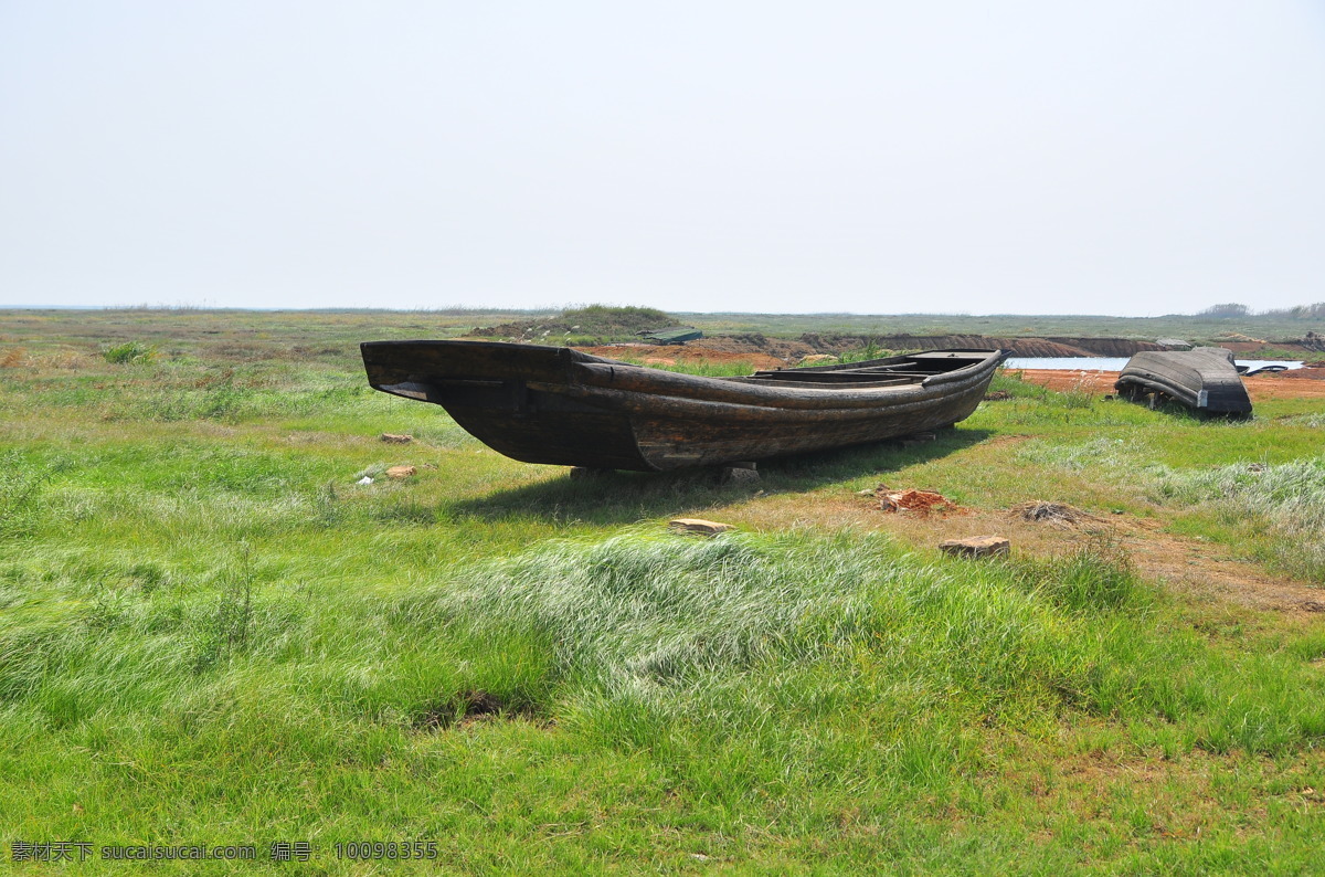 鄱阳湖 枯水期 孤舟 湿地 草原 破船 黑色的船 田园风光 自然景观