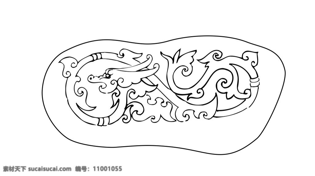 龙 龙纹 传统纹样 底纹 云龙 雕刻 玉雕 底纹边框 花边花纹
