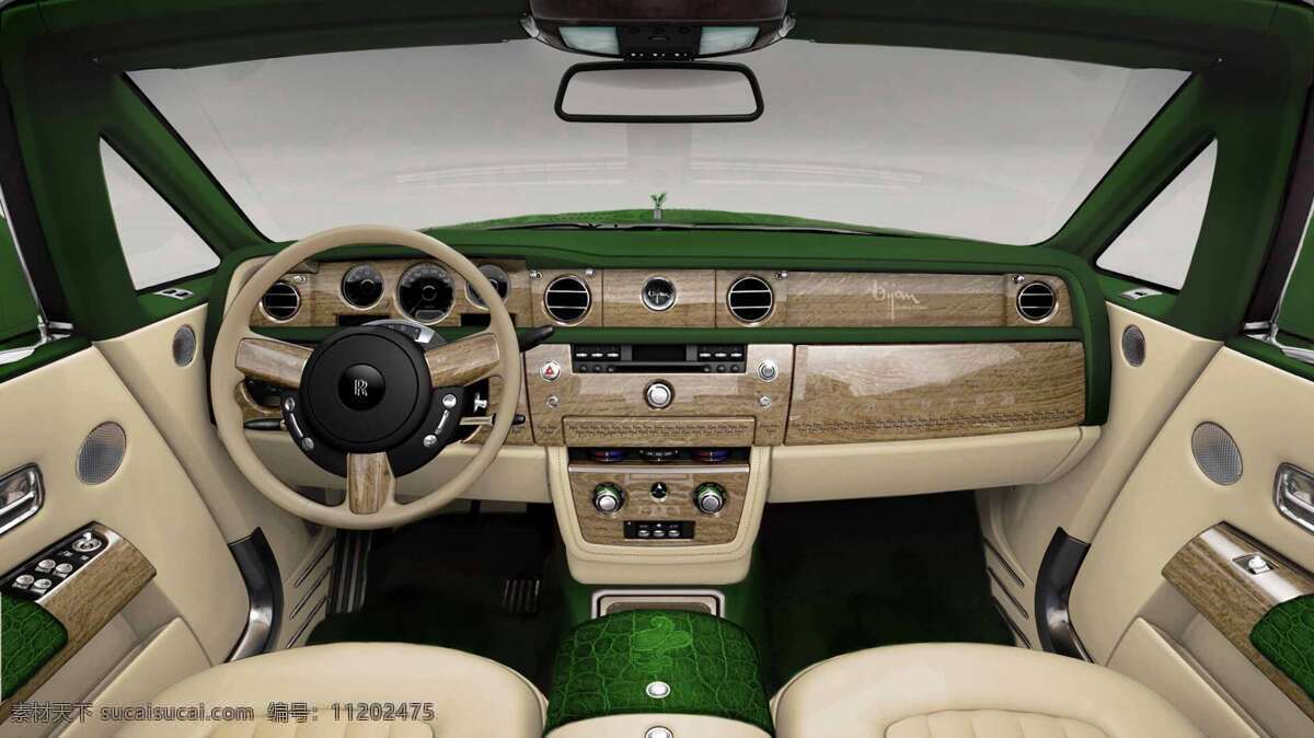 劳斯莱斯 幻影 轿车 豪华 乳白色 内饰 驾驶室 交通工具 现代科技