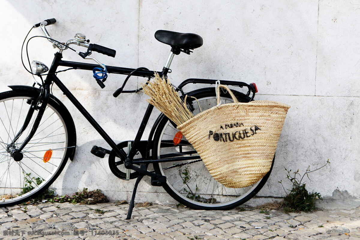 老式 自行车 高清 单车 脚踏车 编织筐 篮子