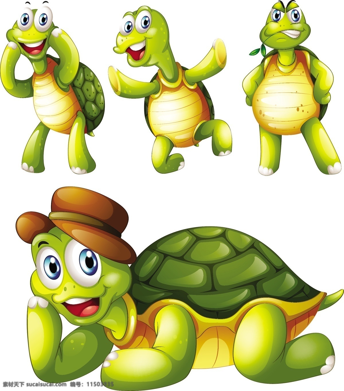 卡通 乌龟 各种 动作 矢 动物 卡通设计 卡通乌龟 动作矢量 乌龟设计 站立的乌龟 乌龟壳 矢量图 矢量人物
