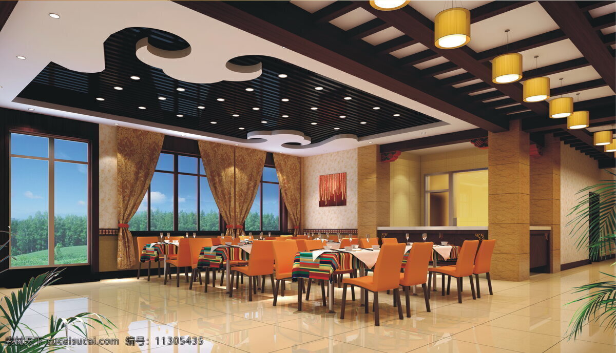 酒店 餐厅 藏式 环境设计 酒店餐厅 室内设计 西藏 家居装饰素材