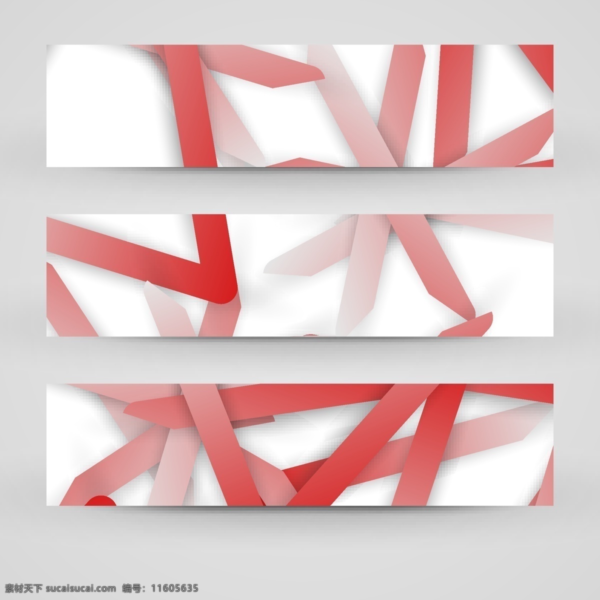红色 条纹 横幅 广告 模版 折纸 条幅 banner 图案 花纹 彩色背景 其他模板 矢量素材 白色