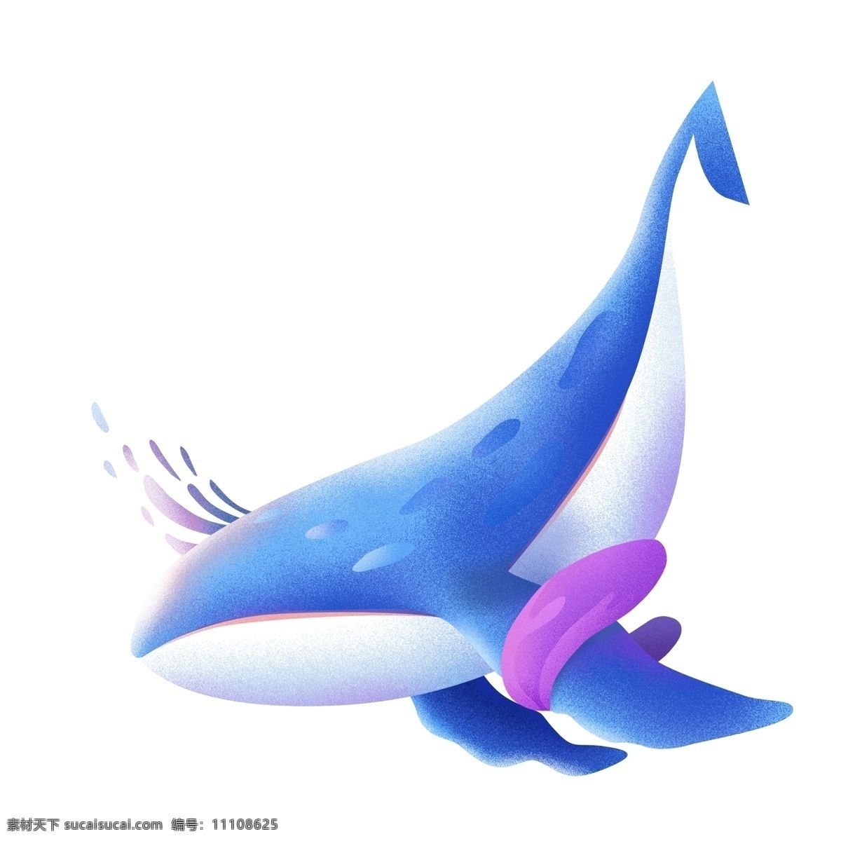 唯美 糖果 渐 融 只 鲸鱼 插画 治愈系 动物 海洋生物