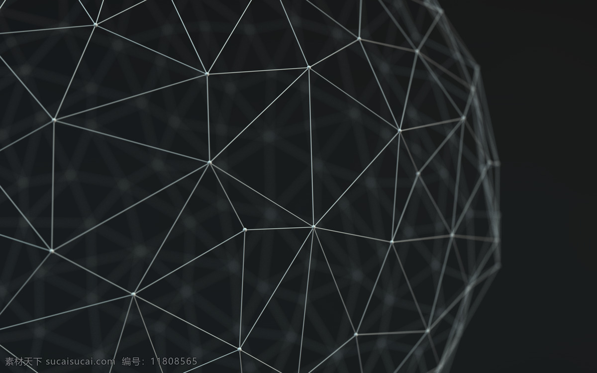 3d 立体 球形 网格 黑 背景 3d作品 3d设计