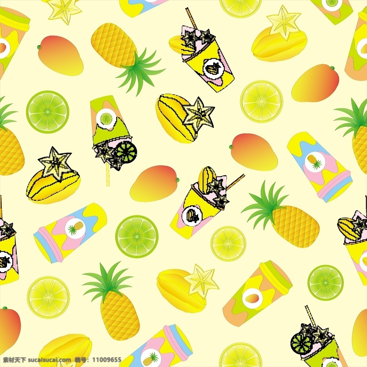 热带水果 果汁 装饰 图案 背景 热带水果果汁 装饰图案