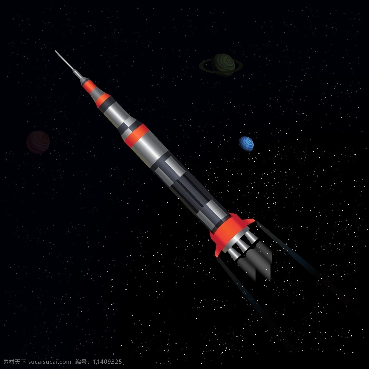 火箭在太空 科技背景素材 广告设计模板 ai素材 科技宣传海报 火箭素材 展板 科技 火箭 太空 黑色 未来