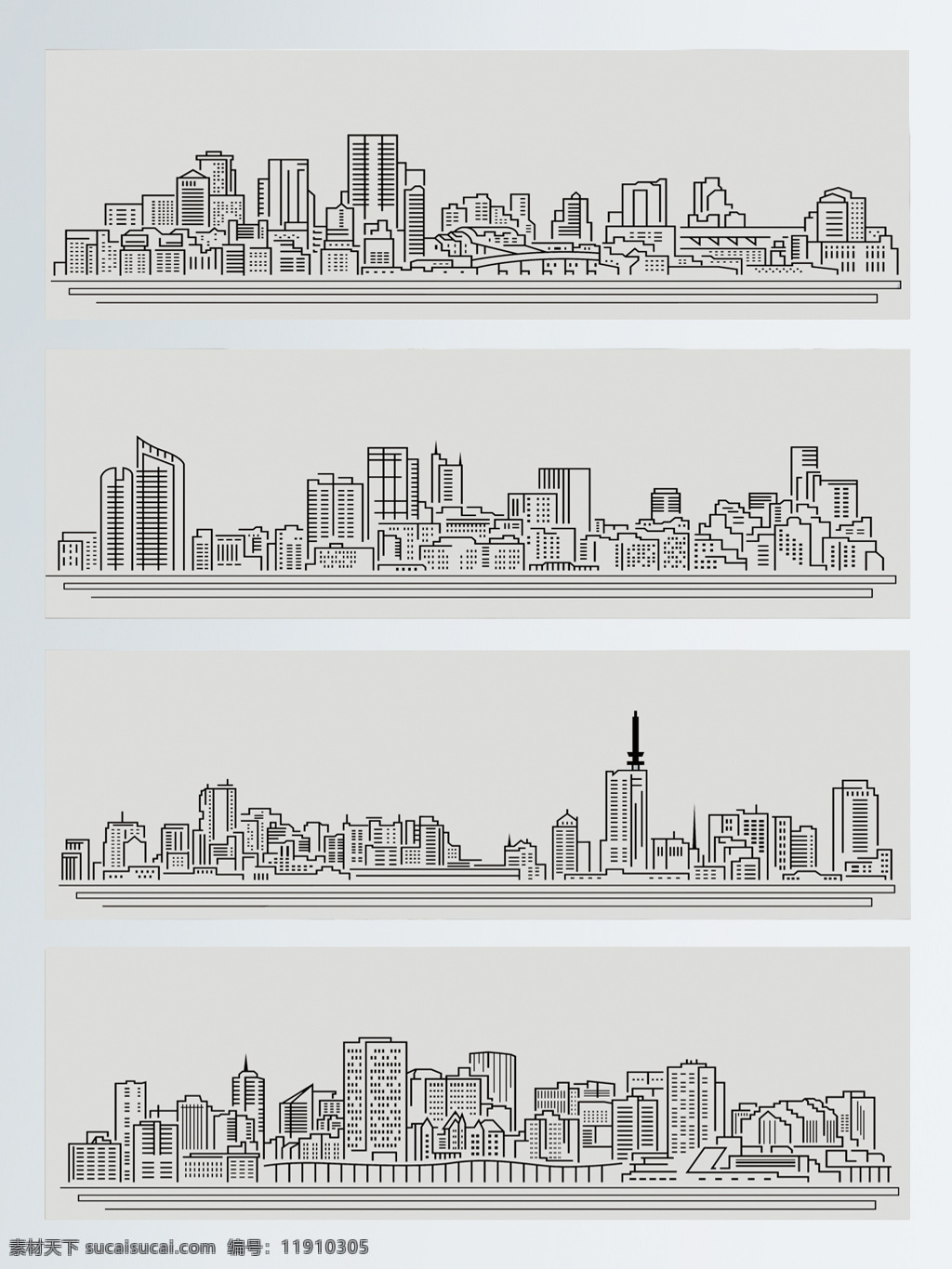 线性 城市 背景 图案 背景城市 城市素材 黑白 简约 建筑 线条 线性建筑
