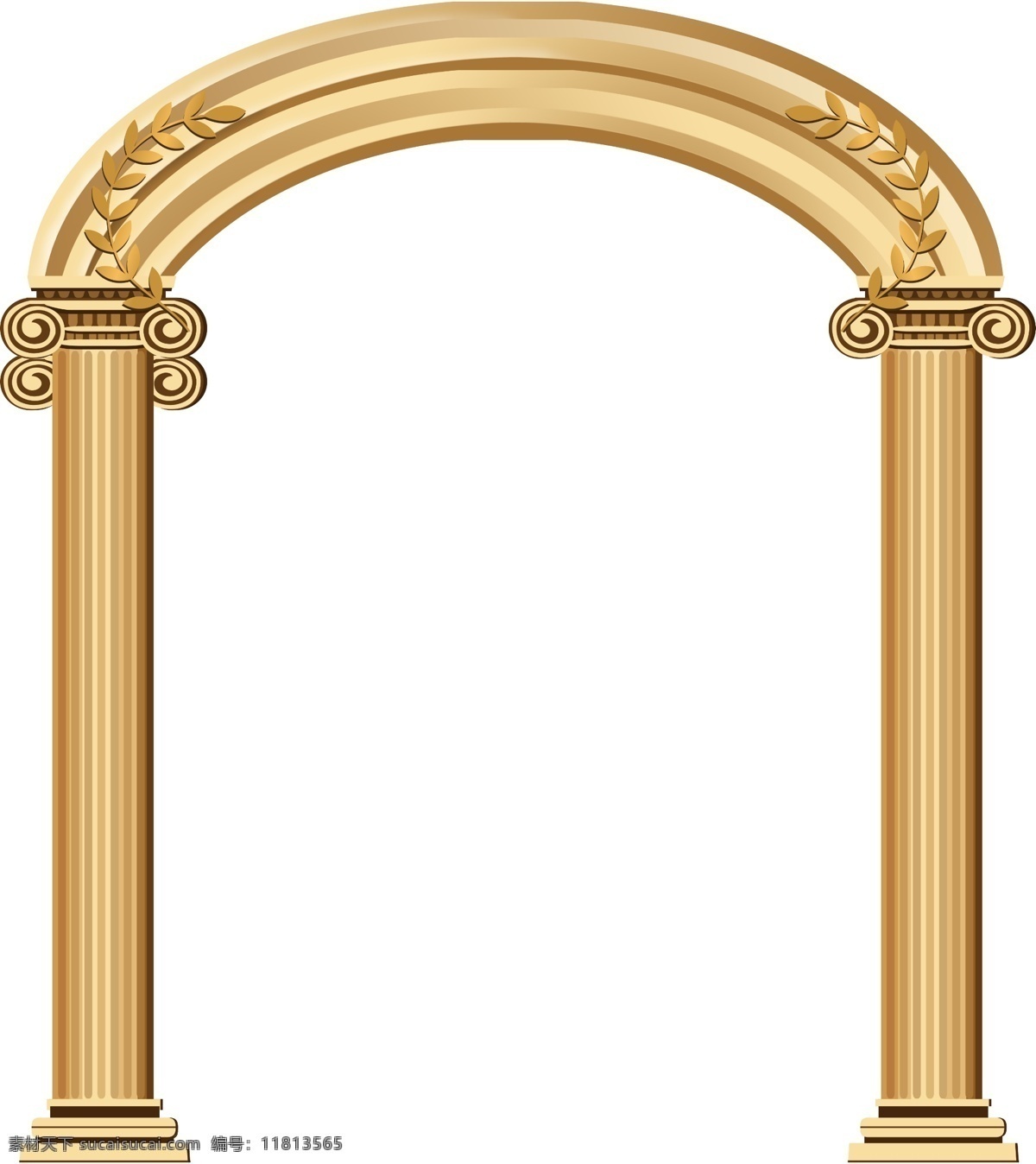 罗马柱子拱门 狐狸设计 罗马柱子 拱门 金色罗马柱 婚礼背景设计 ps 分层