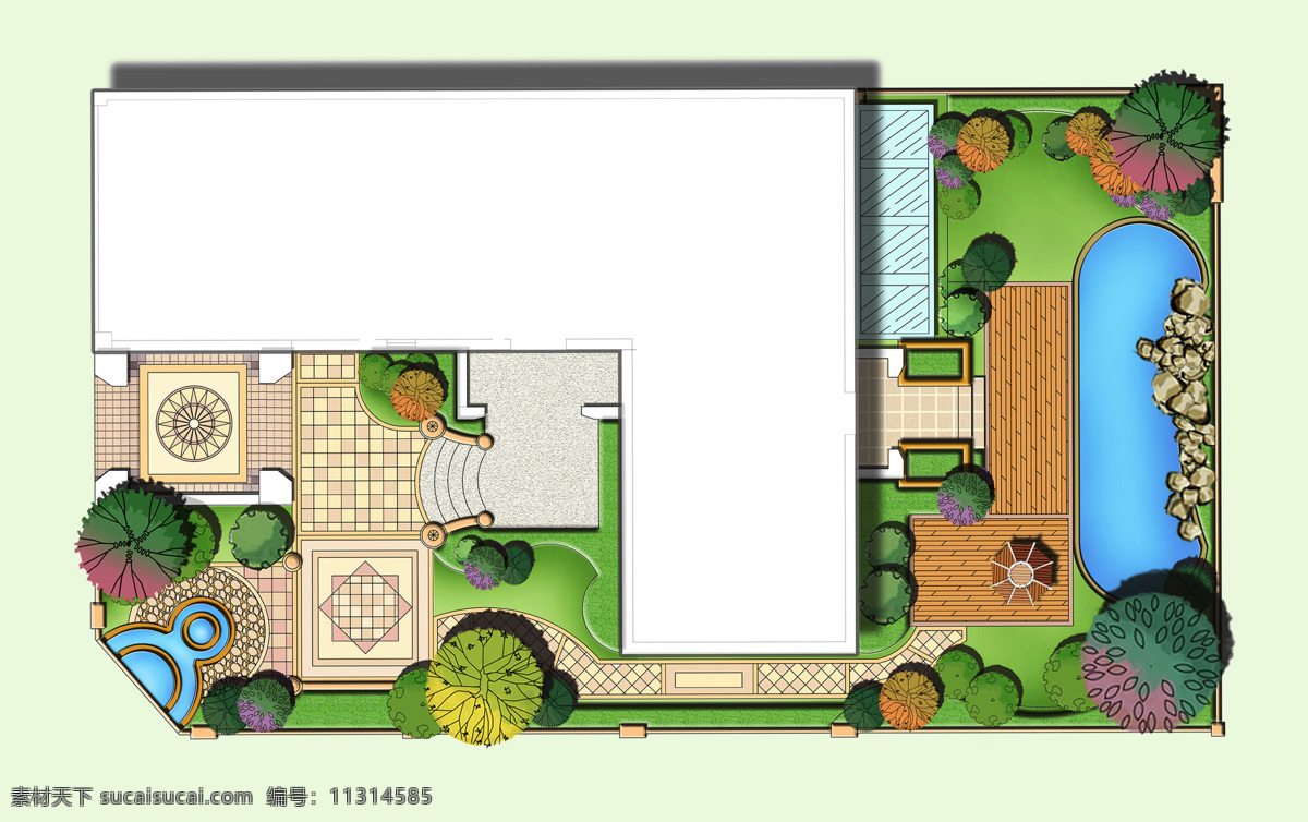 别墅 庭院设计 平面图 园林景观 私家别墅 ps 园林设计 环境设计