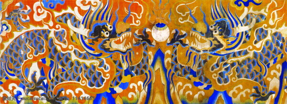 古代插图 龙飞凤舞 古代书画 设计素材 其它插图 书画美术 棕色