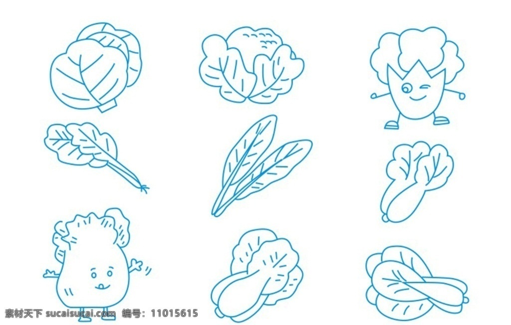 简笔画 白菜 蔬菜简笔画 蔬菜简图 植物简笔画 蔬菜 卡通画 植物 线条 线描 线稿 轮廓画 素描 绘画 绘图 插图 插画 儿童简笔画 矢量素材 简图