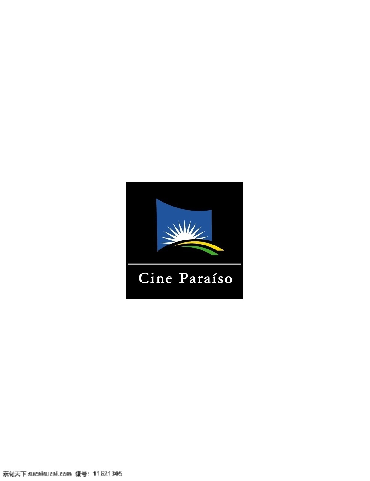cine paraiso tv标志 电视台标志 太阳 光线 黑色