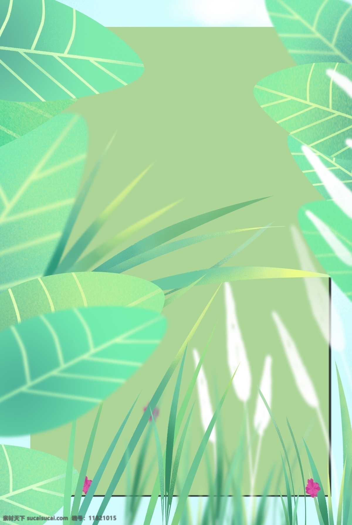 边框 绿色 简约 风 海报 banner 背景 绿色背景 简约风格 psd源文件 淘宝 天猫 纹理 花卉 海报背景 开心
