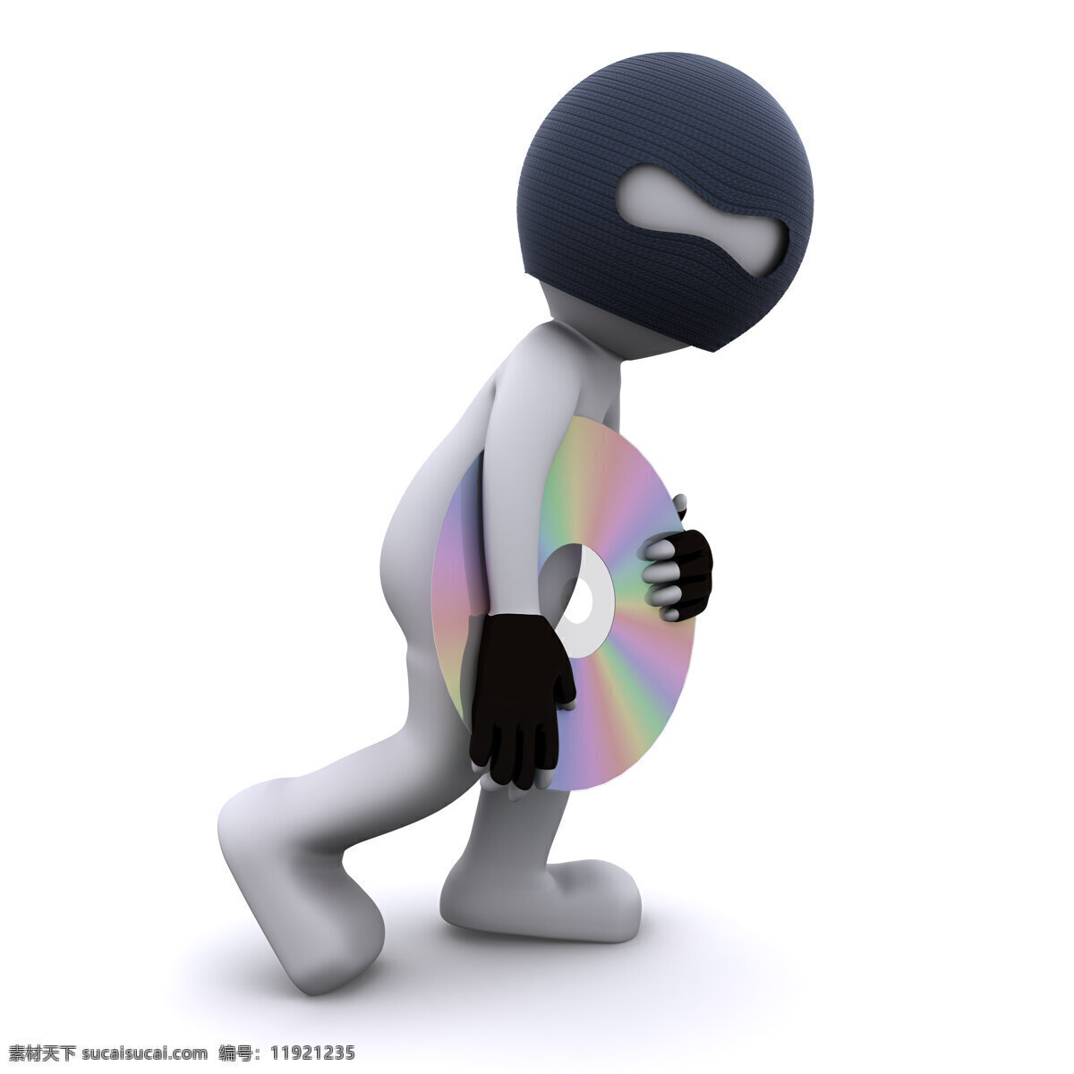 3d 角色 偷 cd 计算机 盗版 概念