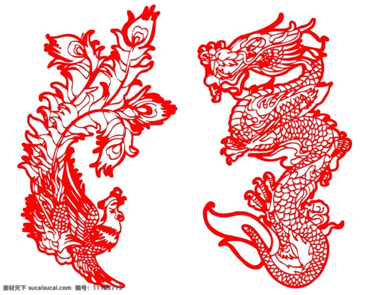 龙凤图案 中国风 中国文化
