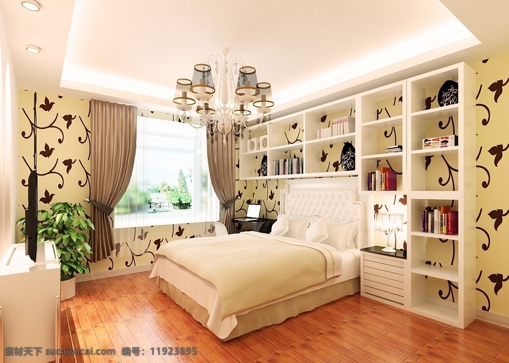 现代卧室 家装 卧室 现代 3d max 模型 室内设计 3d设计 室内模型