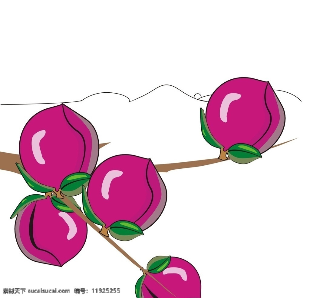 美好 祝福 健康 桃子 矢量图 卡通设计