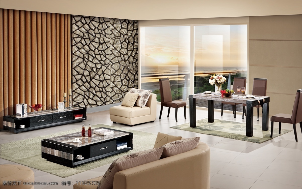 时尚客厅 餐桌餐椅 客厅系列 茶几电视柜 家具家居 环境设计 室内设计