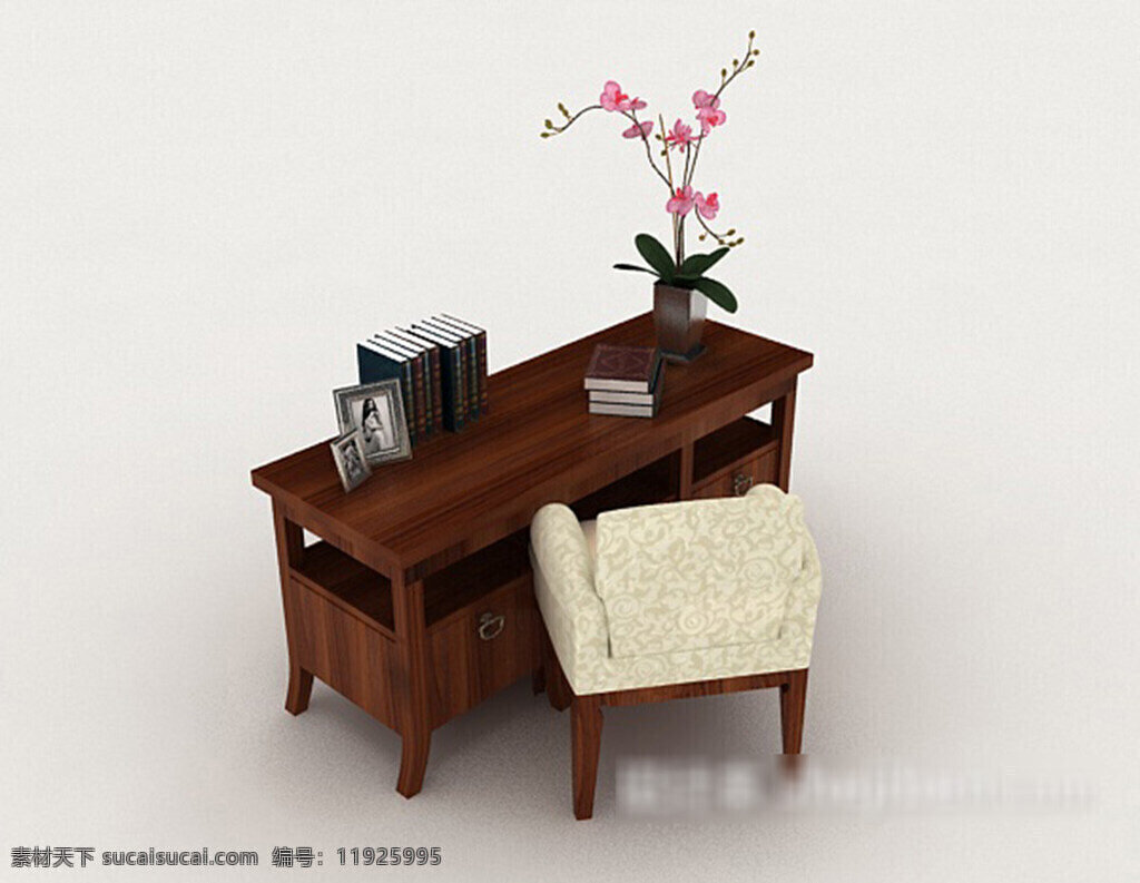 中式 简约 木质 桌椅 组合 3d 模型 3d模型下载 3dmax 现代风格模型 复古风格 欧式风格 古典风格 家具家居 家具模型