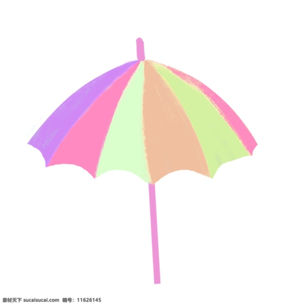 清新 彩色 雨伞 装饰 元素 装饰元素 撑伞 波浪 雨具 遮阳伞