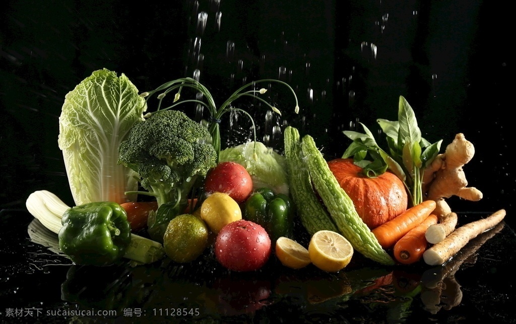 蔬菜 超市 水中蔬菜 涮锅 白菜 西蓝花 胡萝卜 南瓜 餐饮美食 食物原料