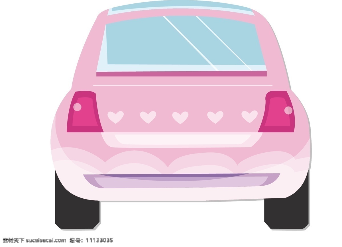 矢量 粉色 汽车 元素 交通工具 ai元素 免扣元素