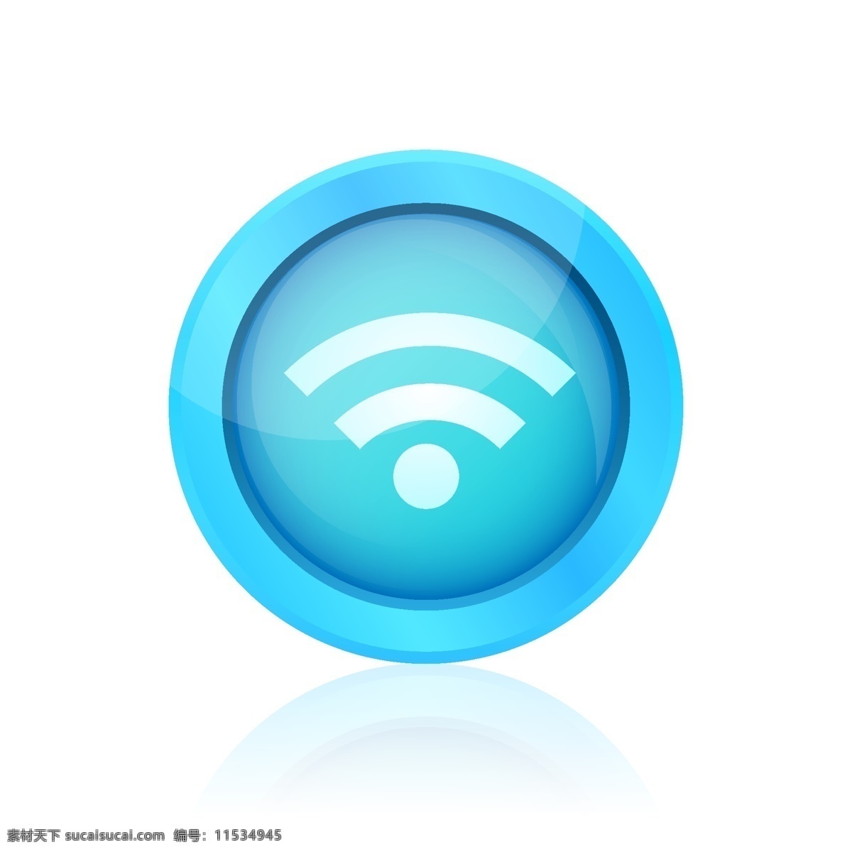 蓝色无线按钮 图标 圆形 按钮 网页 蓝色 wifi 网站 圆 网络 连接 元素 多媒体 网络元素 白色